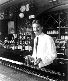 Photo of Bar Tender Larry Nolan on the production line